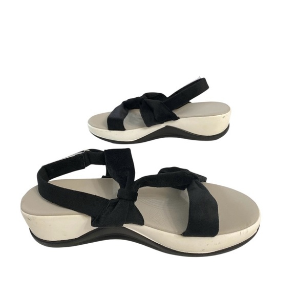 Slip-On Wedge Velvet Black Fabric Sandal for Women – Comfortable, lightweight - Picture 1 of 16